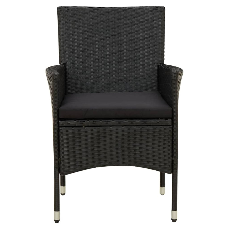 -Delige Tuinset Met Kussens Poly Rattan 5 150 cm tafellengte Zwart en wit