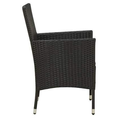 -Delige Tuinset Met Kussens Poly Rattan 5 150 cm tafellengte Zwart en wit