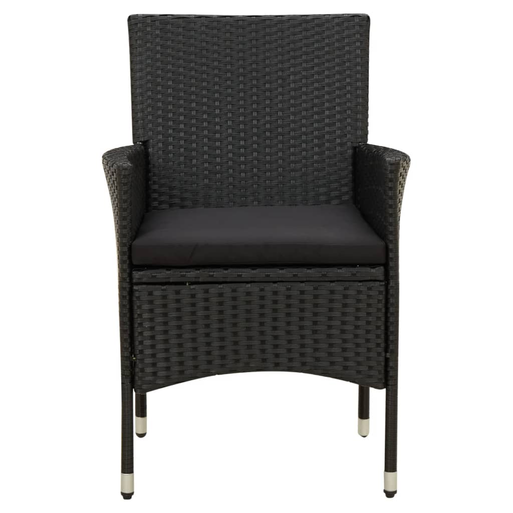 -Delige Tuinset Met Kussens Poly Rattan 7 150 cm tafellengte Zwart en wit