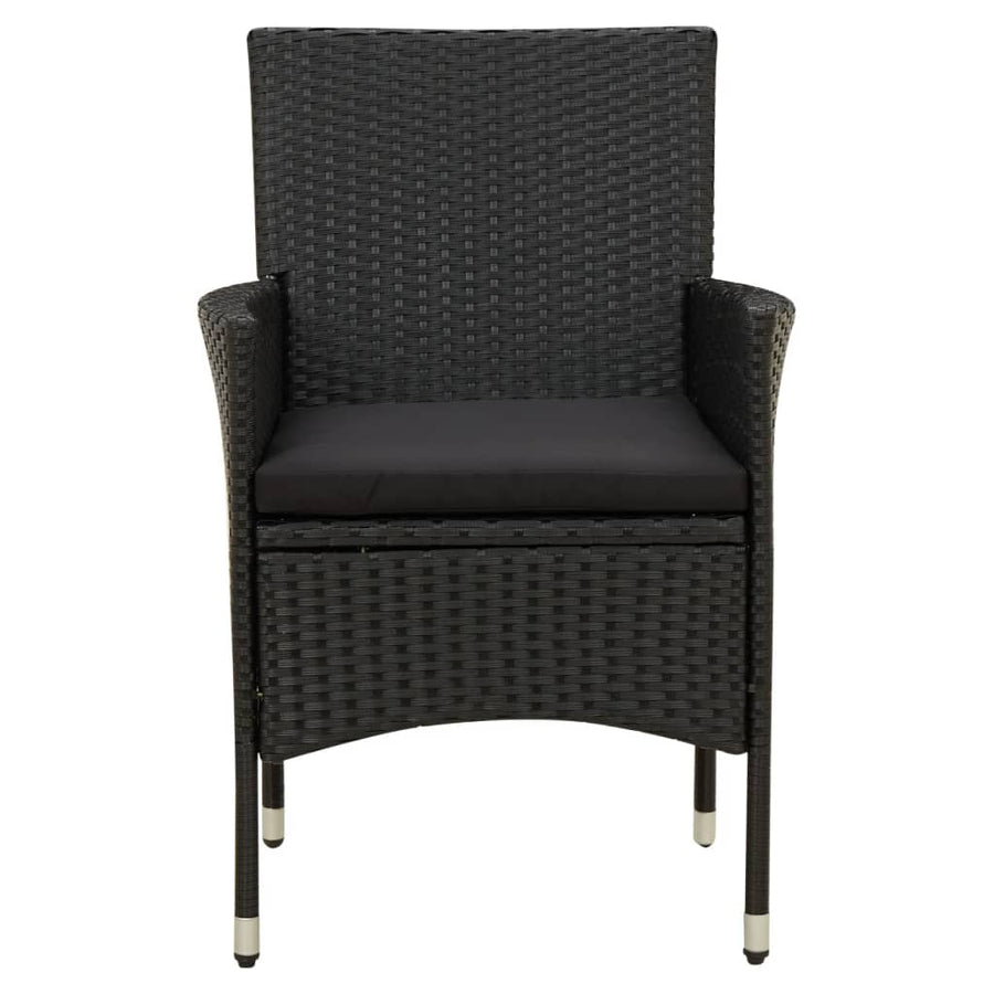 -Delige Tuinset Met Kussens Poly Rattan 7 150 cm tafellengte Zwart en wit