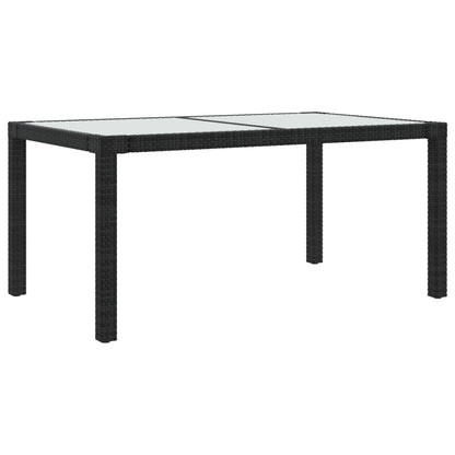 -Delige Tuinset Met Kussens Poly Rattan 7 150 cm tafellengte Zwart en wit