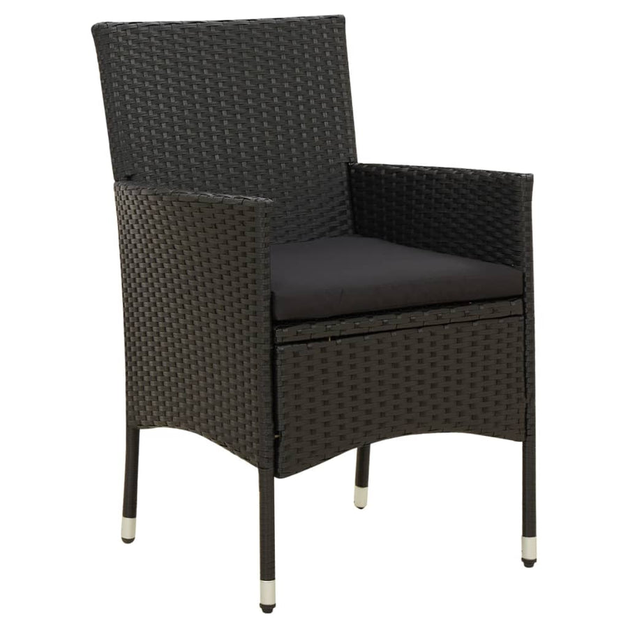-Delige Tuinset Met Kussens Poly Rattan 7 190 cm tafellengte Zwart en wit