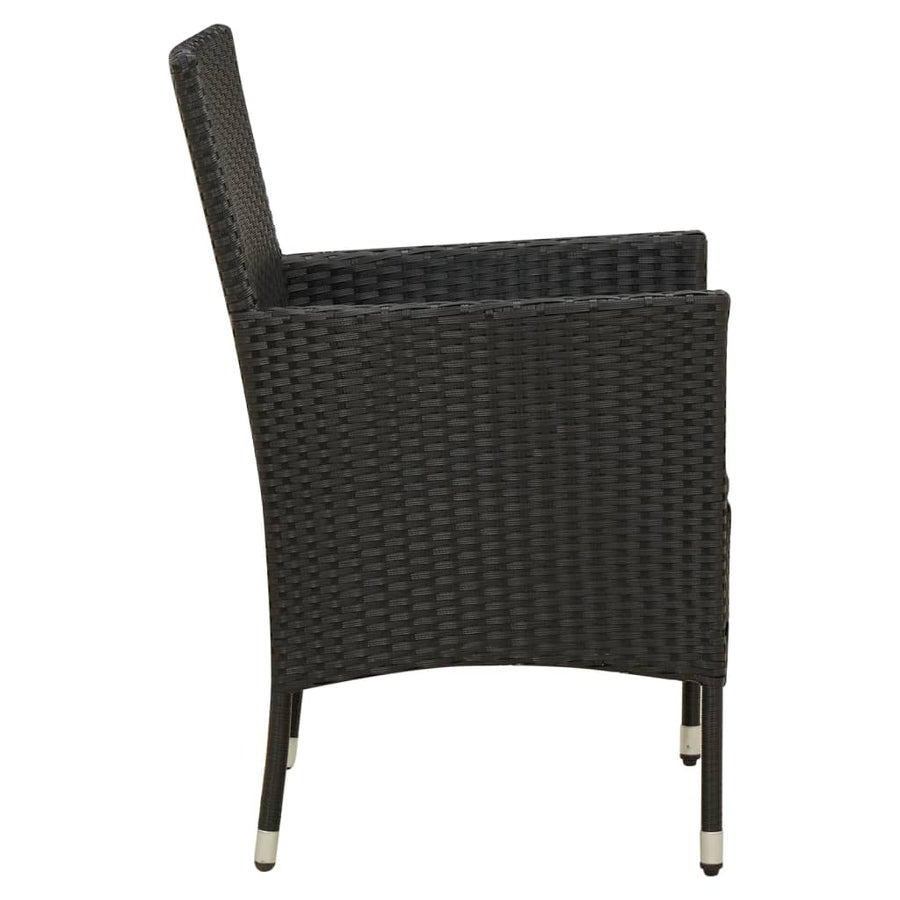 -Delige Tuinset Met Kussens Poly Rattan 7 190 cm tafellengte Zwart en wit