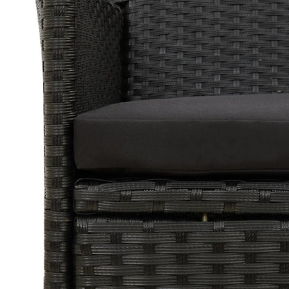-Delige Tuinset Met Kussens Poly Rattan 9 190 cm tafellengte Zwart en wit
