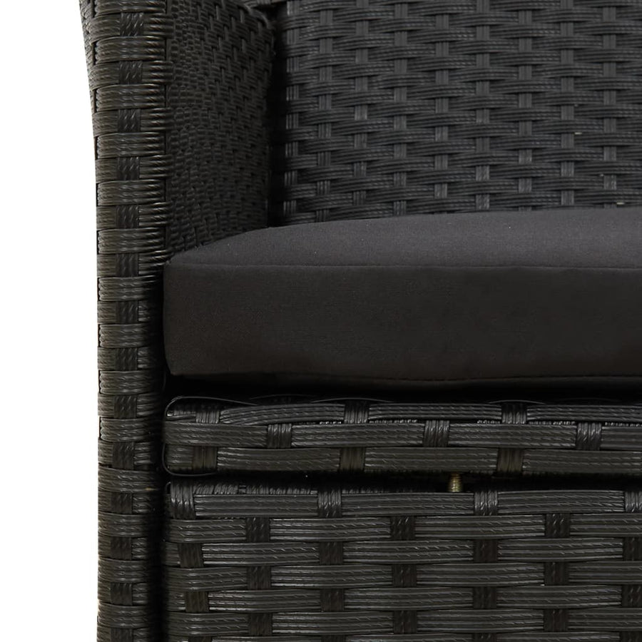 -Delige Tuinset Met Kussens Poly Rattan 9 190 cm tafellengte Zwart en wit