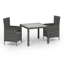 -Delige Tuinset Met Kussens Poly Rattan 3 90 cm tafellengte Grijs en wit