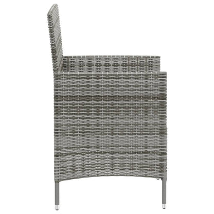 -Delige Tuinset Met Kussens Poly Rattan 3 90 cm tafellengte Grijs en wit