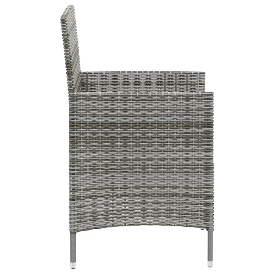 -Delige Tuinset Met Kussens Poly Rattan 3 90 cm tafellengte Grijs en wit