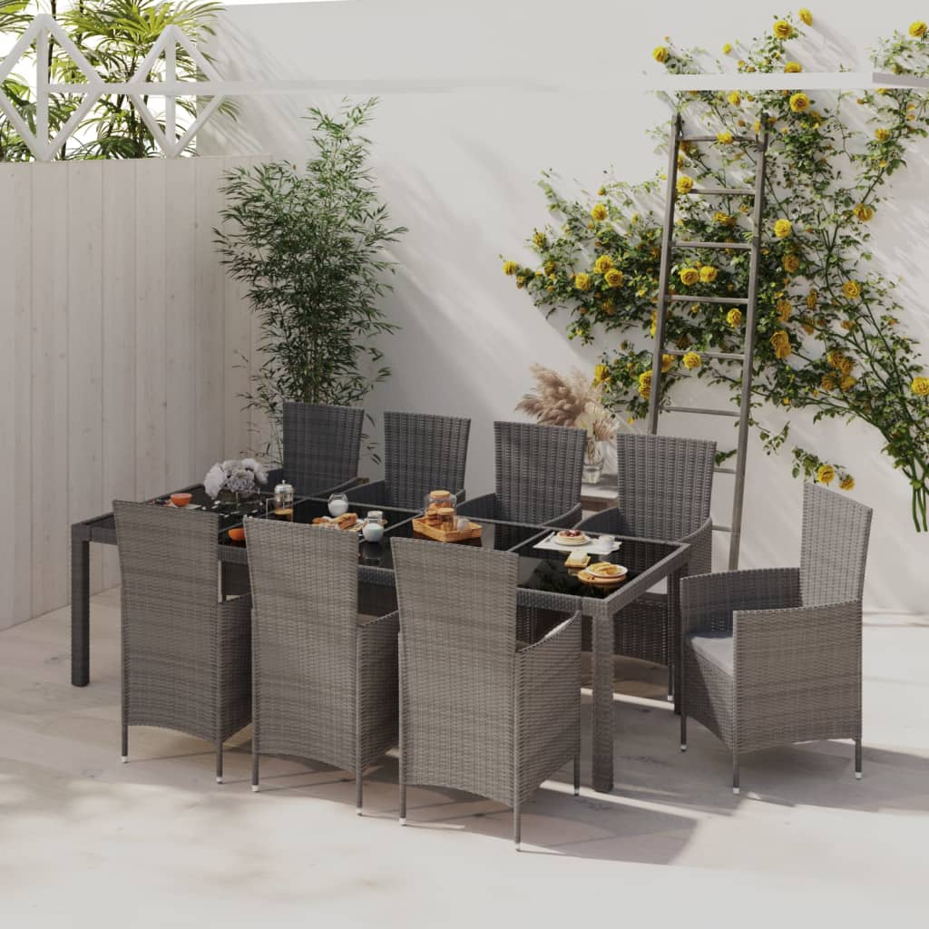 9-Delige Tuinset Met Kussens Poly Rattan 8