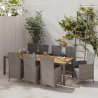 -Delige Tuinset Met Kussens Poly Rattan 9 250 cm tafellengte Grijs en bruin