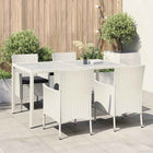 Tuinset 5-delig poly rattan wit met kussens