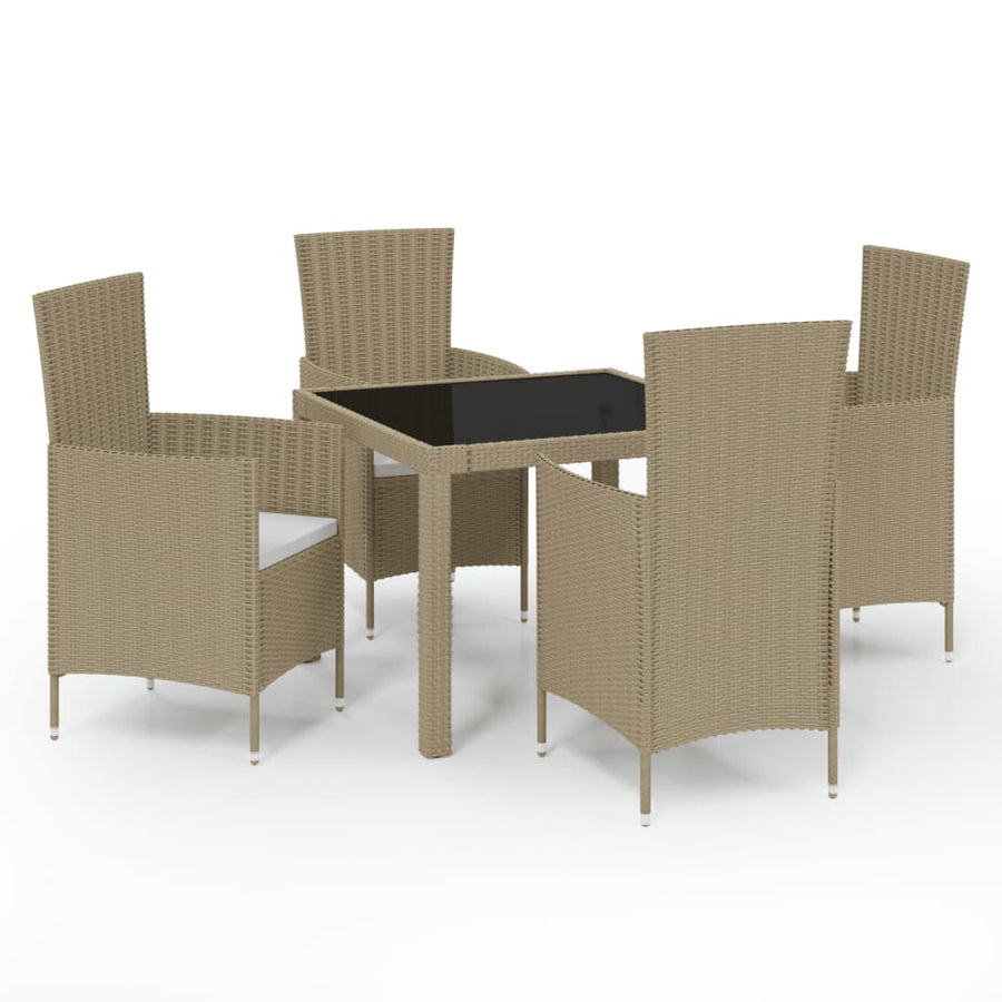 5-Delige Tuinset Met Kussens Poly Rattan 4