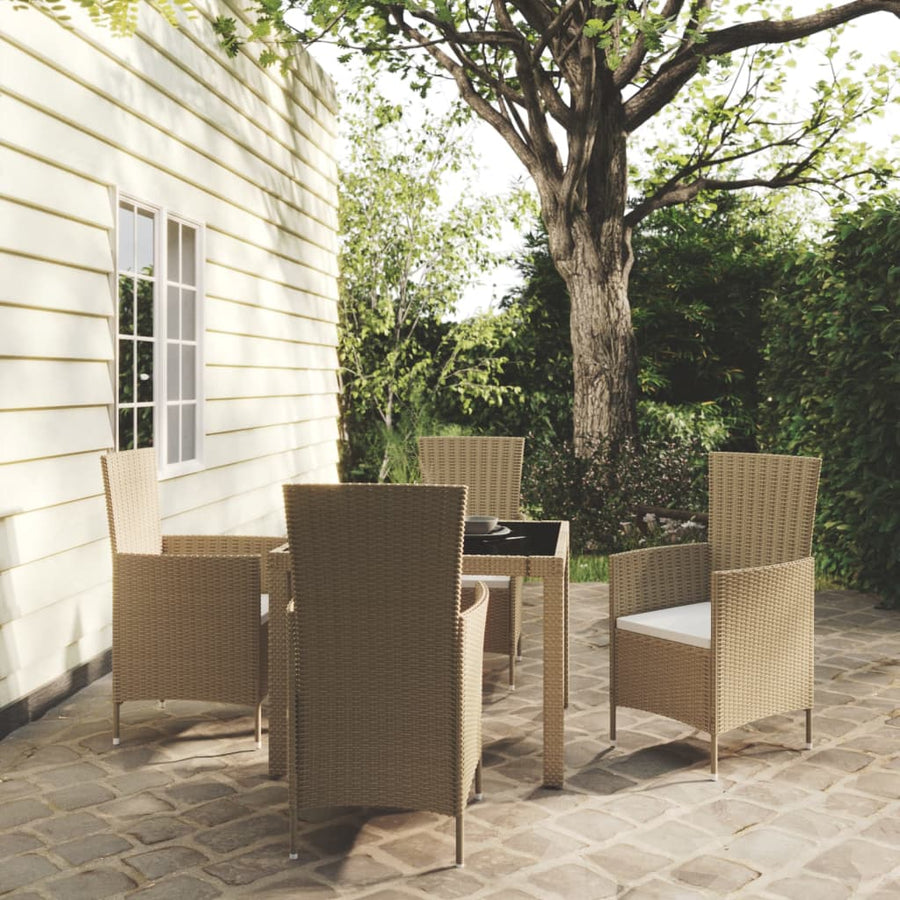 5-Delige Tuinset Met Kussens Poly Rattan 4