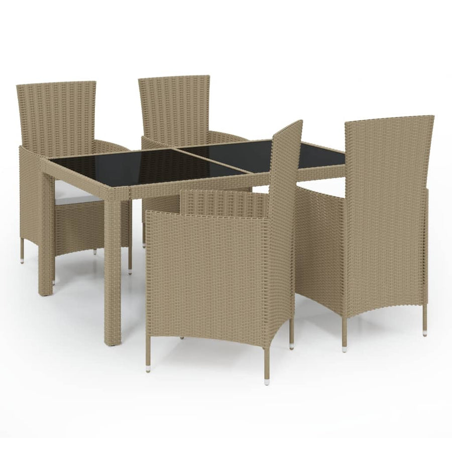 5-Delige Tuinset Met Kussens Poly Rattan 4