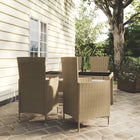 -Delige Tuinset Met Kussens Poly Rattan 5 150 cm tafellengte Beige