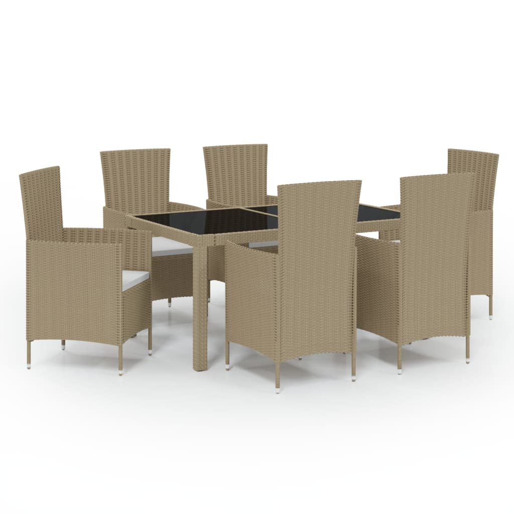 7-Delige Tuinset Met Kussens Poly Rattan 6