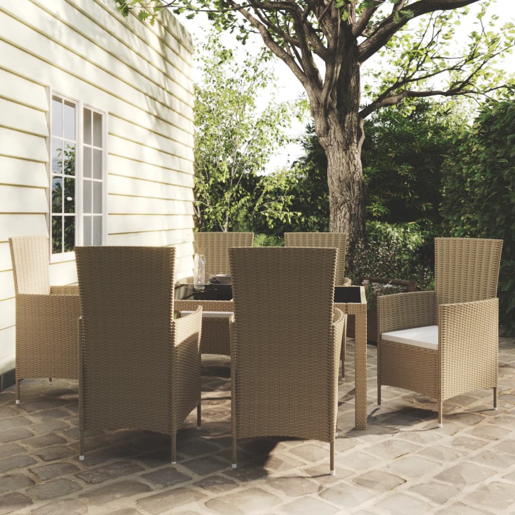 7-Delige Tuinset Met Kussens Poly Rattan 6