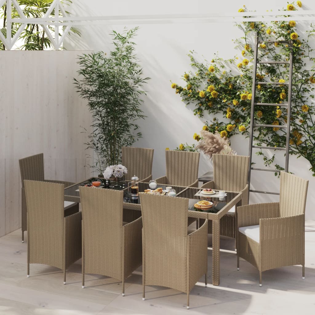 9-Delige Tuinset Met Kussens Poly Rattan 8