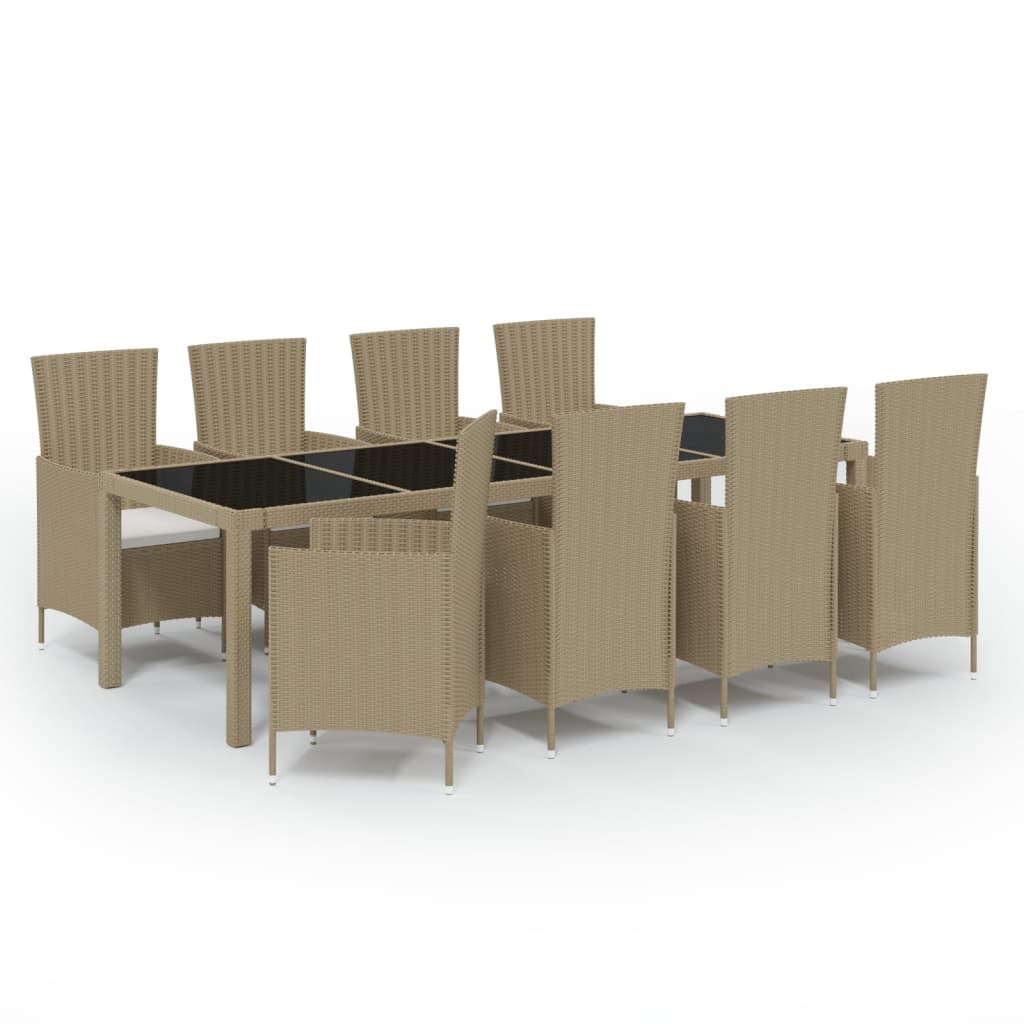 9-Delige Tuinset Met Kussens Poly Rattan 8