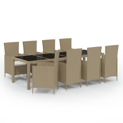 9-Delige Tuinset Met Kussens Poly Rattan 8