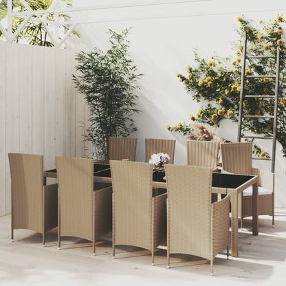 9-Delige Tuinset Met Kussens Poly Rattan 8