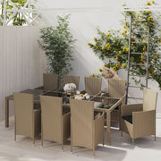 Tuinset 11-delig poly rattan beige