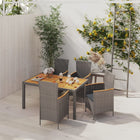 -Delige Tuinset Met Kussens Poly Rattan 5 150 cm tafellengte Grijs en bruin