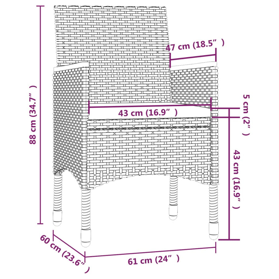 7-Delige Tuinset Met Kussens Poly Rattan 6