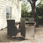 -Delige Tuinset Met Kussens Poly Rattan 5 150 cm tafellengte Grijs en zwart