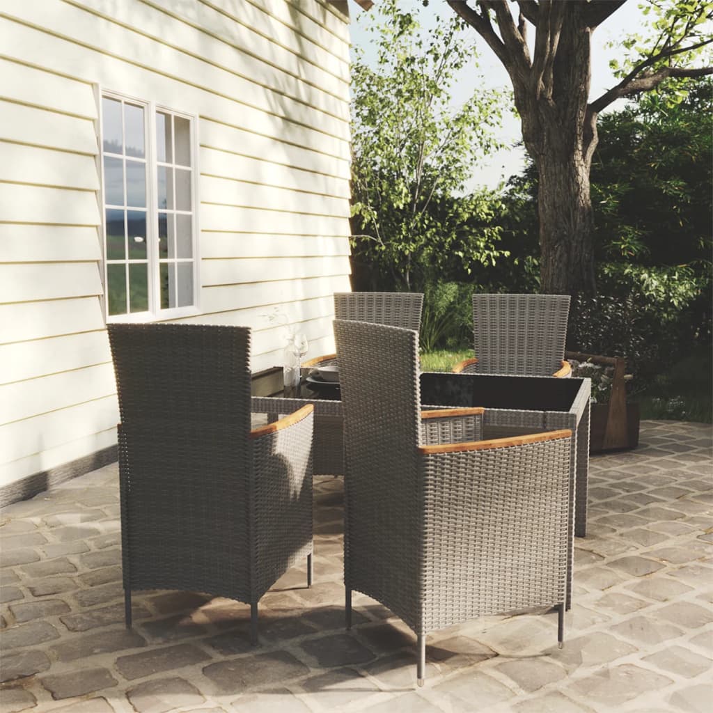 5-Delige Tuinset Met Kussens Poly Rattan 4