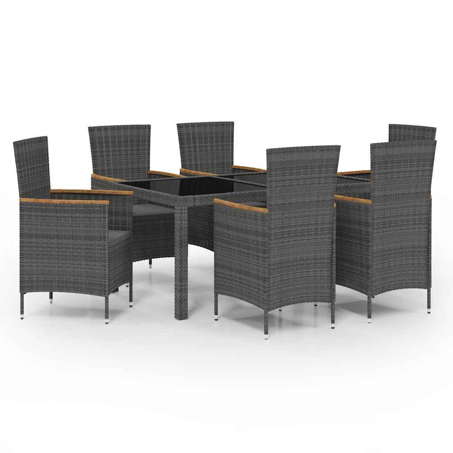 7-Delige Tuinset Met Kussens Poly Rattan En 6