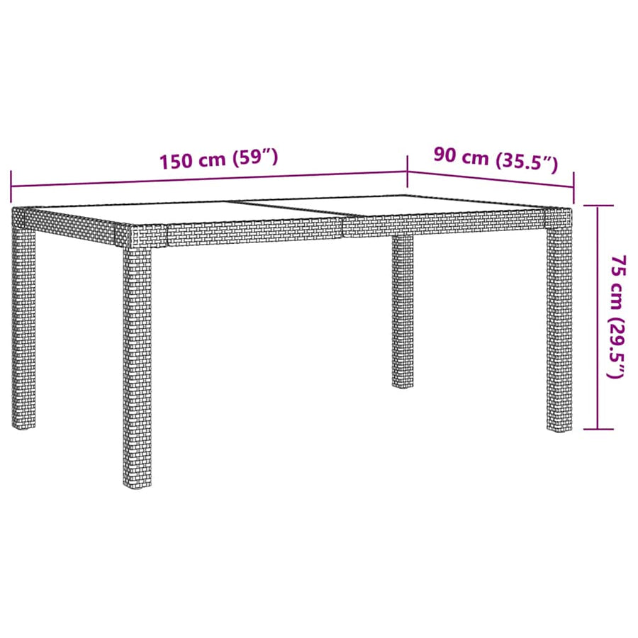 7-Delige Tuinset Met Kussens Poly Rattan En 6