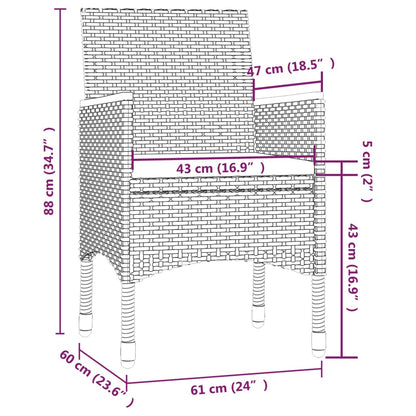 7-Delige Tuinset Met Kussens Poly Rattan En 6