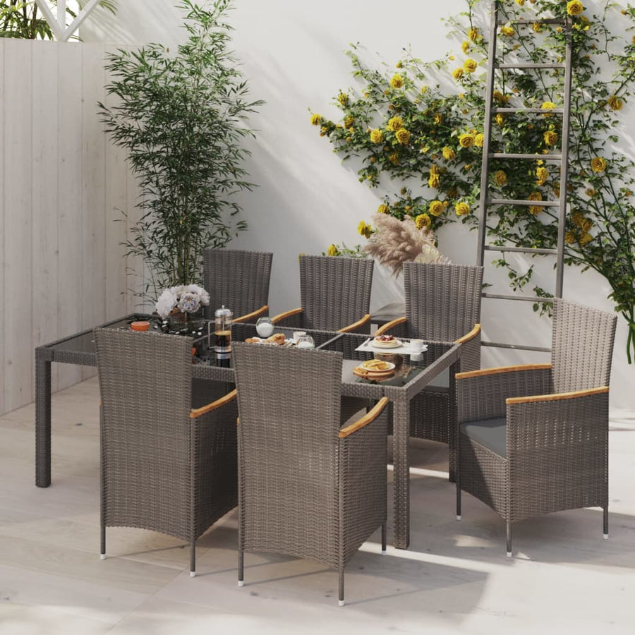 7-Delige Tuinset Met Kussens Poly Rattan En 6