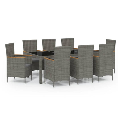 9-Delige Tuinset Met Kussens Poly Rattan 8