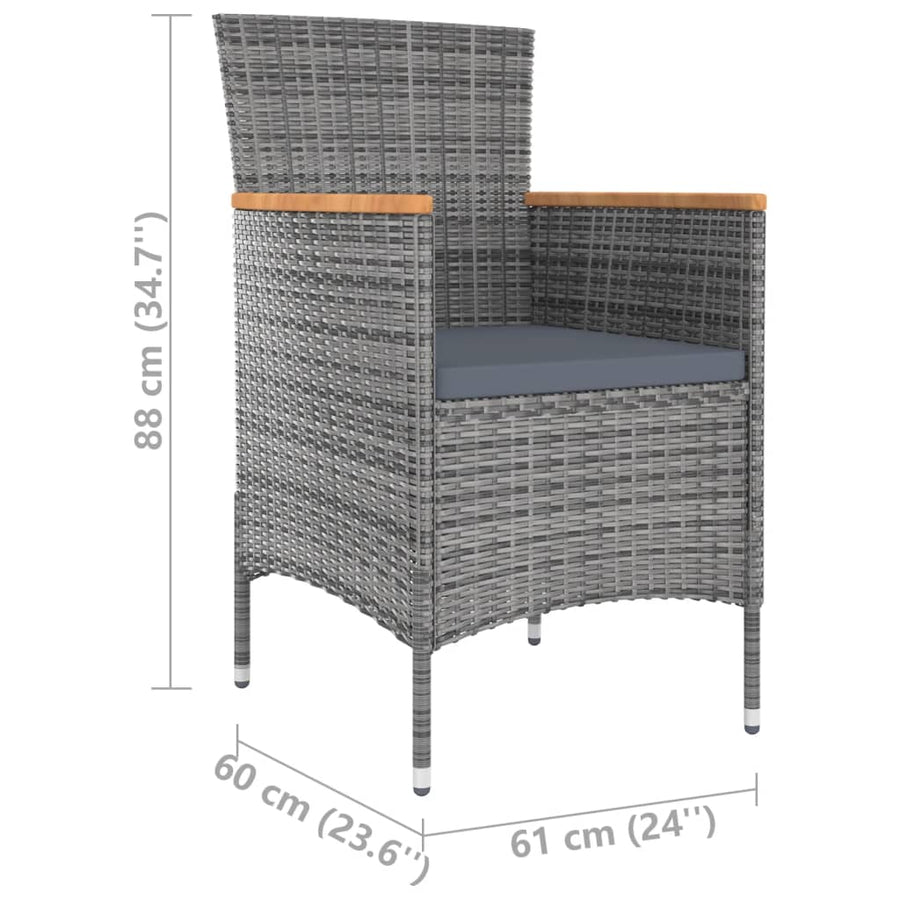 9-Delige Tuinset Met Kussens Poly Rattan 8