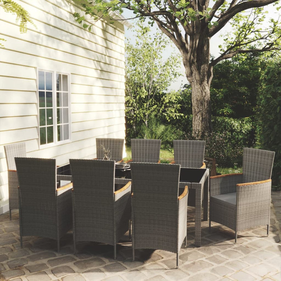 9-Delige Tuinset Met Kussens Poly Rattan 8
