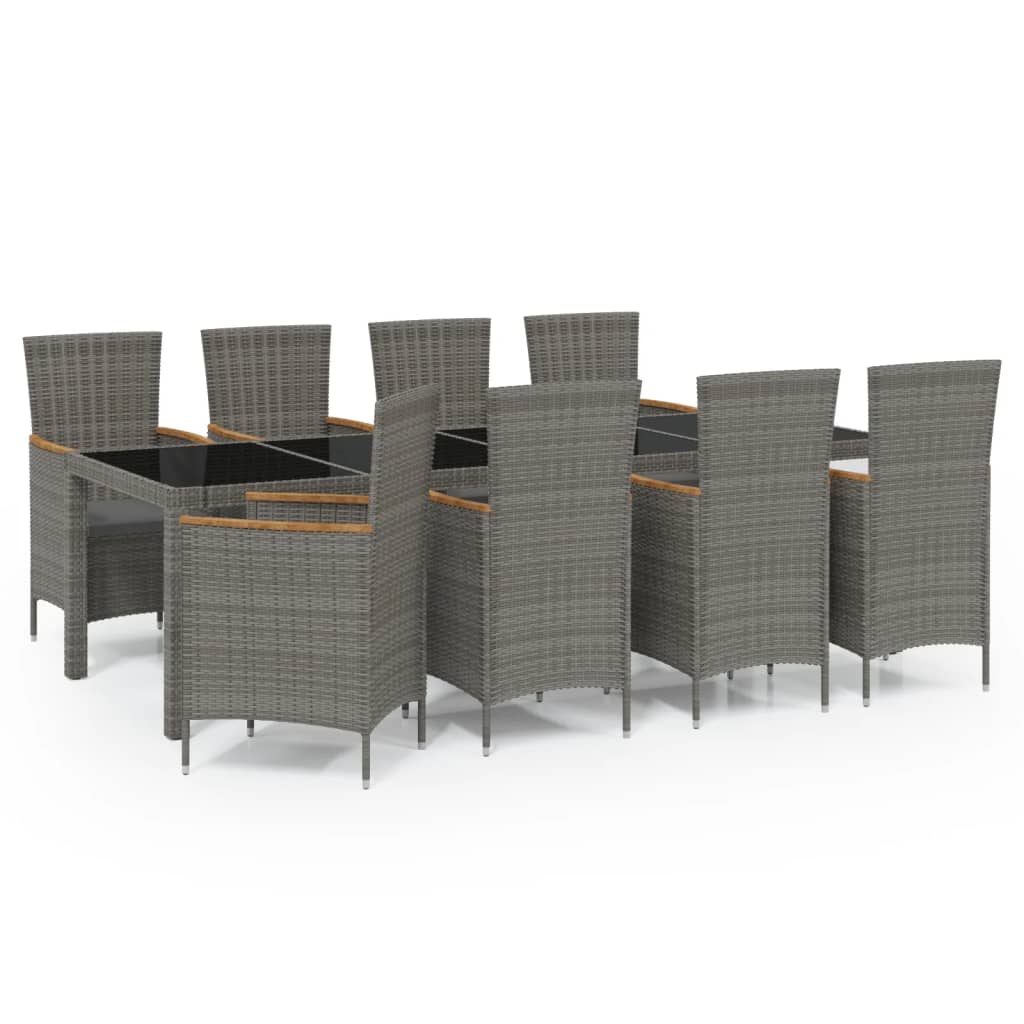 9-Delige Tuinset Met Kussens Poly Rattan 8