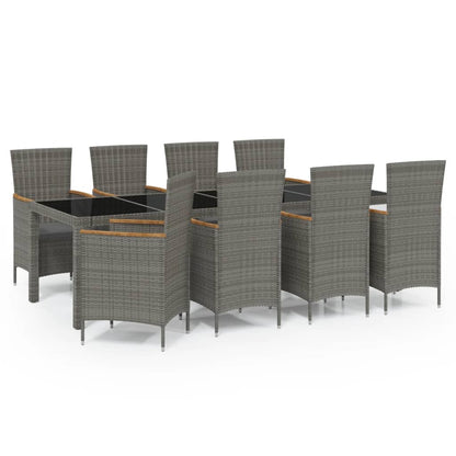 9-Delige Tuinset Met Kussens Poly Rattan 8