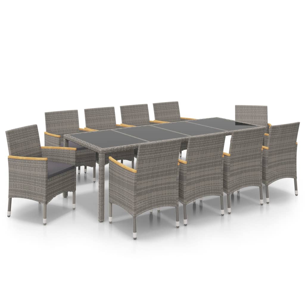 11-Delige Tuinset Met Kussens Poly Rattan En 10