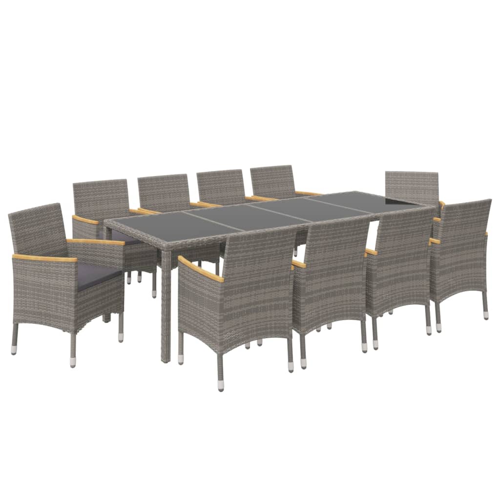11-Delige Tuinset Met Kussens Poly Rattan En 10
