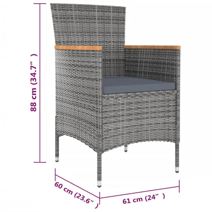 11-Delige Tuinset Met Kussens Poly Rattan En 10
