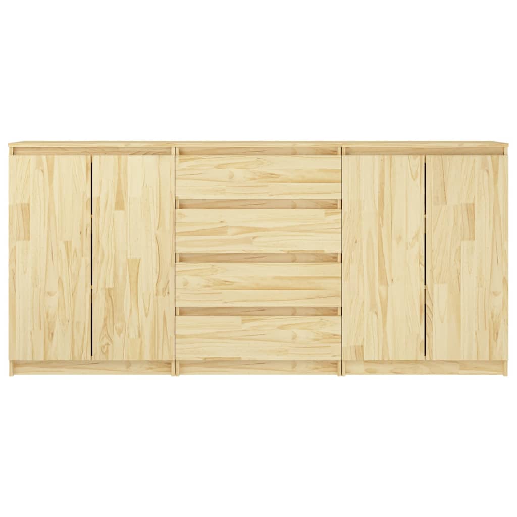 Bijzetkasten 3 St Massief Grenenhout Naturel