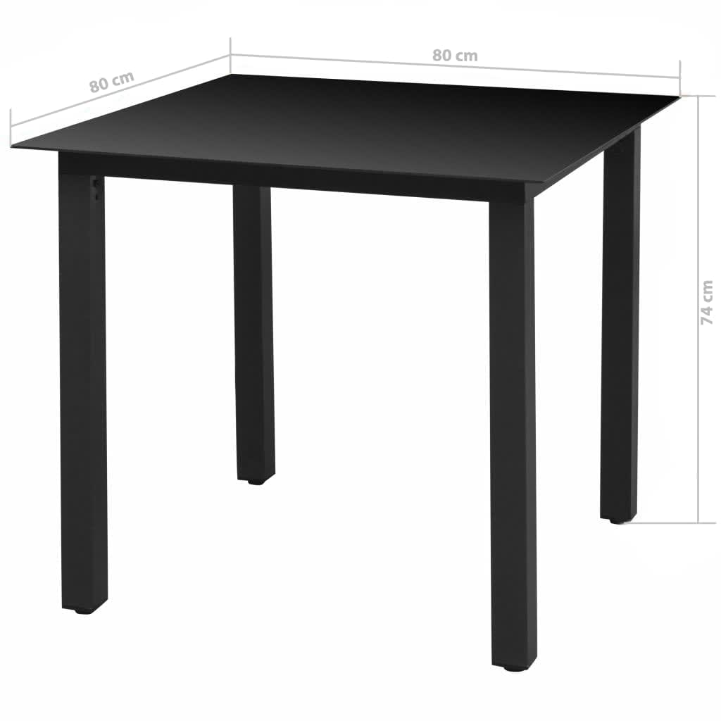 -Delige Tuinset Met Kussens Poly Rattan 5 80 cm tafellengte Zwart