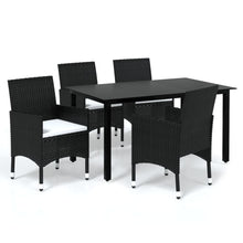 -Delige Tuinset Met Kussens Poly Rattan 5 150 cm tafellengte Zwart