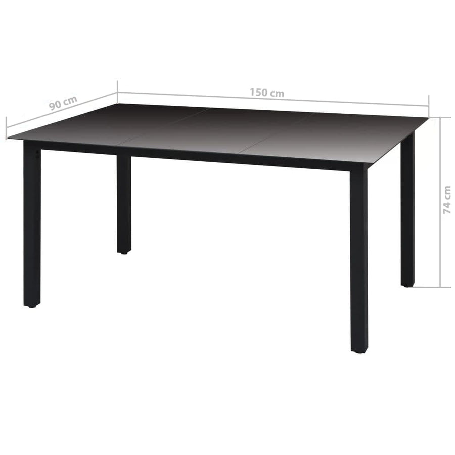 -Delige Tuinset Met Kussens Poly Rattan 5 150 cm tafellengte Zwart