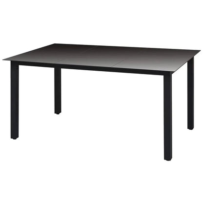 -Delige Tuinset Met Kussens Poly Rattan 7 150 cm tafellengte Zwart