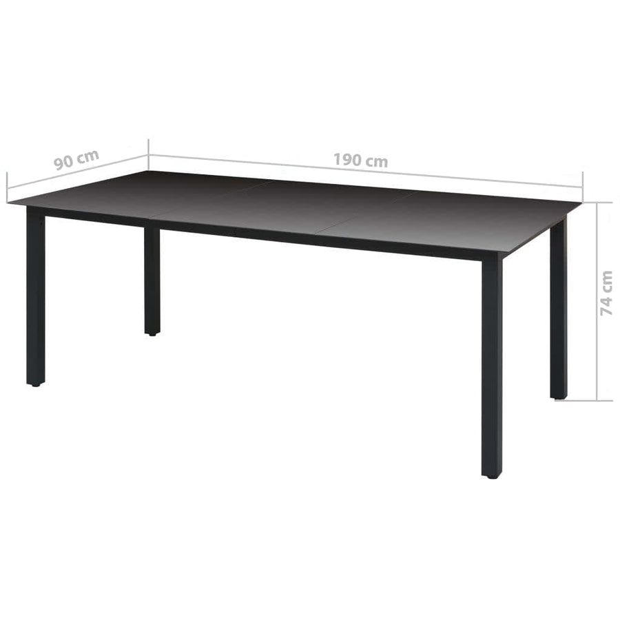 9-Delige Tuinset Met Kussens Poly Rattan Zwart 190 cm tafellengte