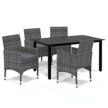 -Delige Tuinset Met Kussens Poly Rattan 5 150 cm tafellengte Grijs