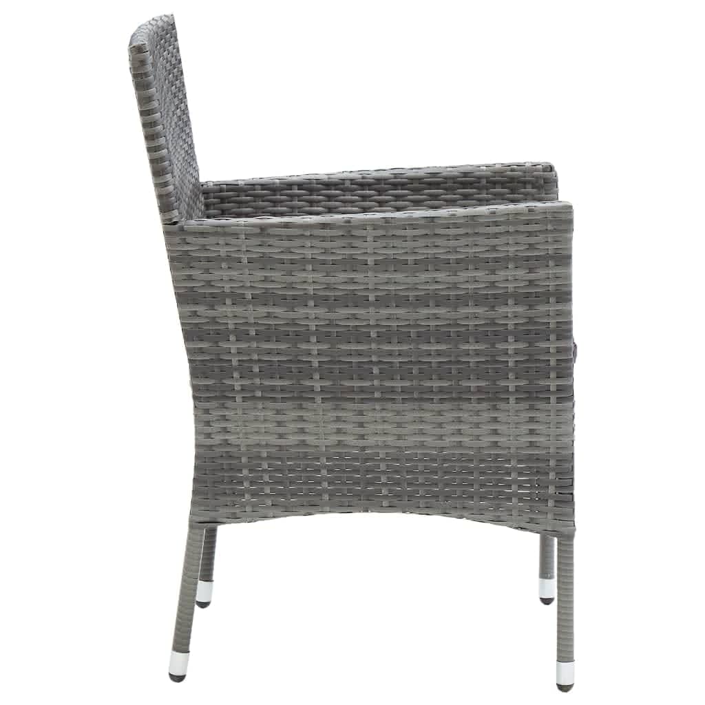 -Delige Tuinset Met Kussens Poly Rattan 5 150 cm tafellengte Grijs